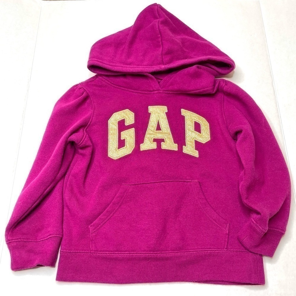 Gap Kids Logo Hoodie In Burgundy And Gold